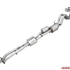 AWE Tuning 0FG Exhaust | 2.5" Diameter | with BashGuard | 4.5" Dual Chrome Silver Tips Toyota Tacoma SR5 2016-2023 - Image 1