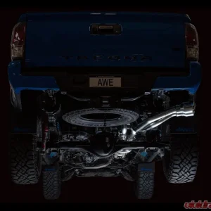 AWE Tuning 0FG Exhaust | 2.5" Diameter | with BashGuard | 4.5" Dual Chrome Silver Tips Toyota Tacoma SR5 2016-2023 - Image 2