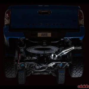 AWE Tuning 0FG Exhaust | 2.5" Diameter | with BashGuard | 4.5" Dual Diamond Black Tips Toyota Tacoma 2016-2023 - Image 2