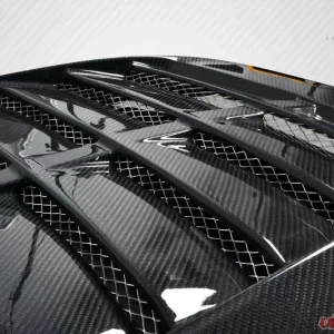 1987-1993 Ford Mustang Carbon Creations GT500 V2 Hood - 1 Piece - Image 4