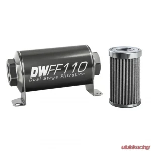 DeatschWerks -10AN Female, 40 micron, 110mm In-line fuel filter kit - Image 1