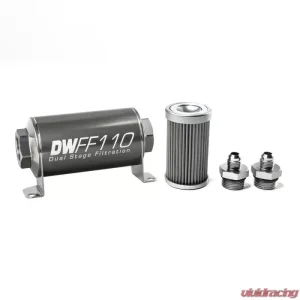 DeatschWerks -6AN, 40 micron, 110mm In-line fuel filter kit - Image 1
