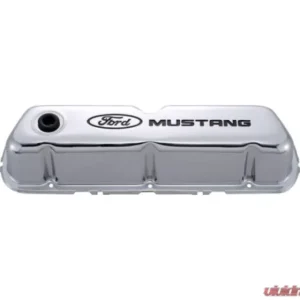 Ford Racing Ford Mustang Logo Stamped Steel Chrome Valve Covers - Image 1