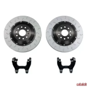 034 Motorsport 2-Piece 350x22mm Red Floating Rear Brake Rotor Upgrade for MBQ Audi | Volkswagen 2015+ - Image 1