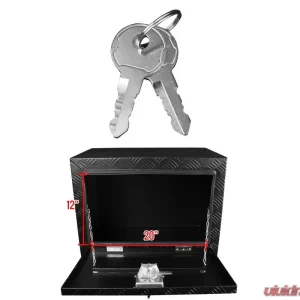 Spec-D Universal 24" Black Aluminum Heavy Duty Underbody Truck Tool Box w/ T-Handle Latch, Lock & Keys - Image 3