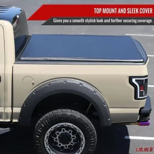 6.5FT Bed Roll Up Tonneau Cover Chevrolet Silverado/GMC Sierra 1500/2015-2019 Silverado/Sierra 2500HD/3500HD 2014-2018 - Image 2