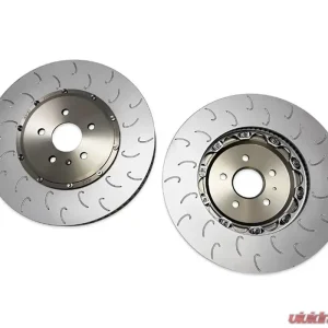 034 Motorsports 2-Piece Floating Front Brake Rotor (375mm) Upgrade w/ Blue Caliper Bracket Audi S3 8Y | Volkswagen Golf R Mk8 2021+ - Image 2