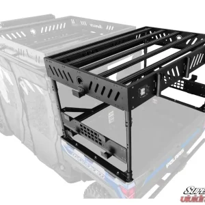SuperATV Extruded Aluminum Raised Bed Rack w/ 2 Recessed Lights Polaris Ranger XP 1000 2017+ - Image 1