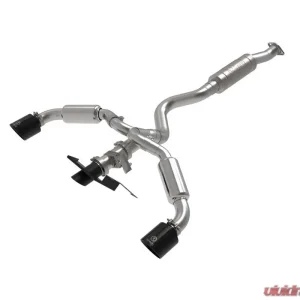 AFE Gemini XV Stainless Steel Catback Exhaust System w/Cut-Out Black Toyota GR Corolla 23-24 L3-1.6L (t) - Image 1