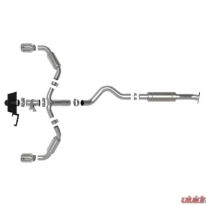 AFE Gemini XV Stainless Steel Catback Exhaust System w/Cut-Out Polished Toyota GR Corolla 23-24 L3-1.6L (t) - Image 3