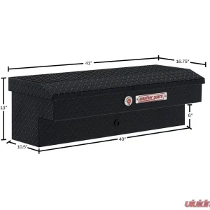 Weather Guard 41in Lo-Side Box, Aluminum, Gloss Black, 3.0 cu ft - Image 2