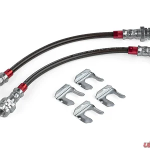 APR Braided Stainless Steel Brake Lines Set of 2 Rear for Audi A3 Quattro 06-13, VW Golf R 12-13 - Image 1