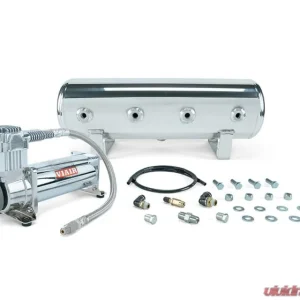 Air Lift Performance 2.5 Gal. Polished Tank w/ Viair 444c Chrome Compressor 1/4" & 3/8" Fittings & Tank Mounting Hardware - Image 1
