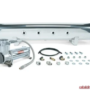 Air Lift Performance 5 Gal. Polished Tank w/ Viair 444c Chrome Compressor 1/4" & 3/8" Fittings & Tank Mounting Hardware - Image 1