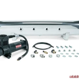 Air Lift Performance 5 Gal. Polished Tank w/ Viair 444b Black Compressor 1/4" & 3/8" Fittings & Tank Mounting Hardware - Image 1