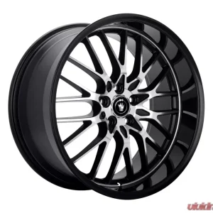 Konig Lightning Gloss Black w/Machined Lip Wheel 15x7 4x100 38 - Image 1