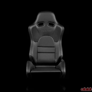 Braum Racing Advan Series Sport Seats (Pair) - Black Leatherette w/ Carbon Insert - Image 2