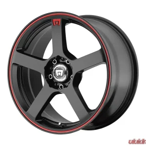 Motegi MR116 Wheel 16x7 5x5x100/5x114.3 +40mm Matte Black Red Racing Stripe - Image 1