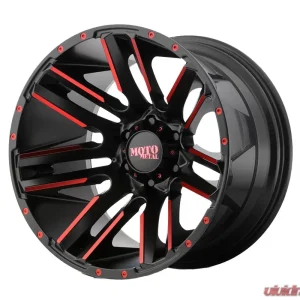 Moto Metal MO978 Razor Wheel 20x10 5x127 | 5x5 -24mm Satin Black Machined Red Tint - Image 1