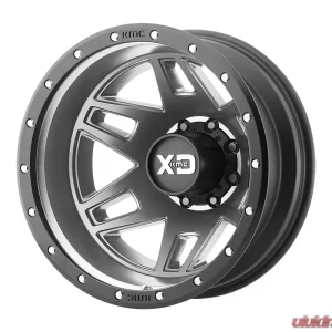 XD Series XD130 Machete Dually Wheel 20x7.5 8x8x165.1 +142mm Matte Gray Black Ring - Image 1