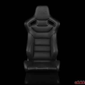 Braum Racing Elite Series Fixed Back Sport Seat (Each) - Black Leatherette w/ Black Stitching - Image 2
