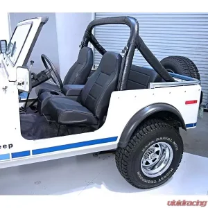 Rugged Ridge Seat, High-Back, Front, No-Recline, Black; 76-02 CJ/Wrangler YJ/TJ Jeep - Image 1