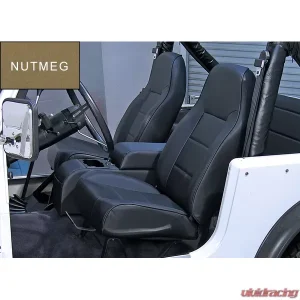 Rugged Ridge Seat, High-Back, Front, No-Recline, Nutmeg; 76-02 CJ/Wrangler YJ/TJ Jeep - Image 1