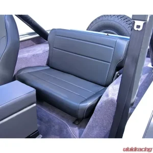 Rugged Ridge Seat, Rear, Fold/Tumble, Black; 76-95 Jeep CJ/Wrangler YJ Jeep - Image 1