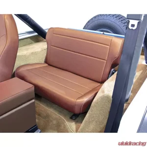 Rugged Ridge Seat, Rear, Fold/Tumble, Tan; 76-95 Jeep CJ/Wrangler YJ Jeep - Image 1