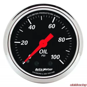 AutoMeter GAUGE; OIL PRESS; 2 1/16in.; 100PSI; MECH; DESIGNER BLACK - Image 1