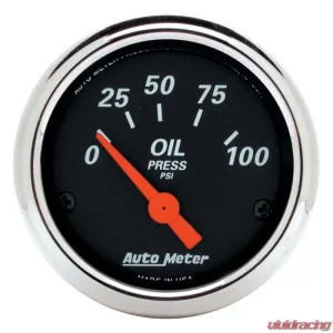 AutoMeter GAUGE; OIL PRESS; 2 1/16in.; 100PSI; ELEC; DESIGNER BLACK - Image 1