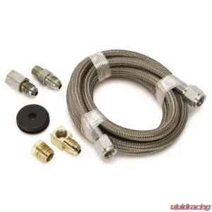 AutoMeter LINE; BRAIDED STAINLESS STEEL; #4 DIA.; 6FT. LENGTH;-4AN AND 1/8in. NPTF FITTING - Image 1