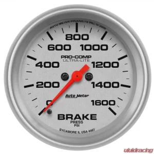 AutoMeter GAUGE; BRAKE PRESS; 2 5/8in.; 1600PSI; DIGITAL STEPPER MOTOR; ULTRA-LITE - Image 1
