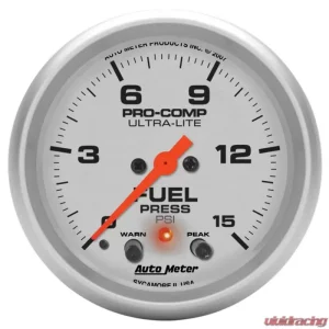 AutoMeter GAUGE; FUEL PRESS; 2 5/8in.; 15PSI; DIGITAL STEPPER MOTOR W/PK/WRN; ULTRA-LITE - Image 1