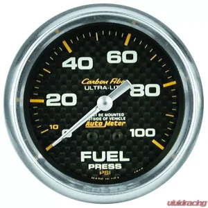 AutoMeter GAUGE; FUEL PRESSURE; 2 5/8in.; 15PSI; MECHANICAL; CARBON FIBER - Image 1
