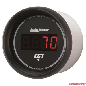 AutoMeter GAUGE; PYROMETER (EGT); 2 1/16in.; 1600deg.F; DIGITAL; BLACK DIAL W/RED LED - Image 2