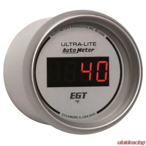 AutoMeter GAUGE; PYROMETER (EGT); 2 1/16in.; 1600deg.F; DIGITAL; SILVER DIAL W/RED LED - Image 3