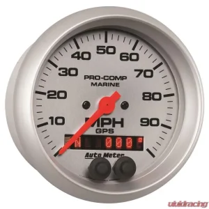 AutoMeter GAUGE; SPEEDOMETER; 3 3/8in.; 100MPH; GPS; MARINE SILVER - Image 3