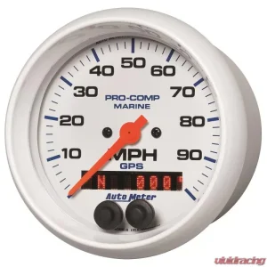 AutoMeter GAUGE; SPEEDOMETER; 3 3/8in.; 100MPH; GPS; MARINE WHITE - Image 2