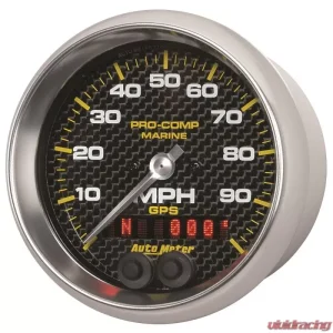 AutoMeter GAUGE; SPEEDOMETER; 3 3/8in.; 100MPH; GPS; MARINE CARBON FIBER - Image 2
