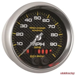 AutoMeter GAUGE; SPEEDOMETER; 3 3/8in.; 100MPH; GPS; MARINE CARBON FIBER - Image 3