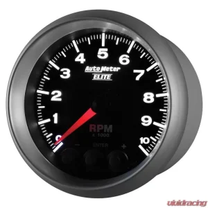 AutoMeter GAUGE; TACH; 3 3/8in.; 10K RPM; IN-DASH W/SHIFT LIGHT/PEAK MEM; ELITE - Image 3