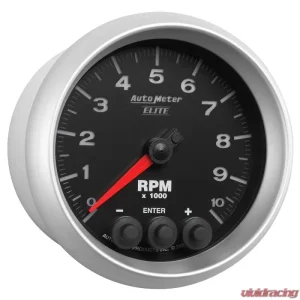 AutoMeter GAUGE; TACH; 3 3/8in.; 10K RPM; IN-DASH W/SHIFT LIGHT/PEAK MEM; ELITE - Image 5