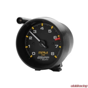 AutoMeter GAUGE; TACH; 3 3/4in.; 8K RPM; PEDESTAL W/EXT SHIFT LIGHT; BLK DIAL BLK CASE; AG - Image 1