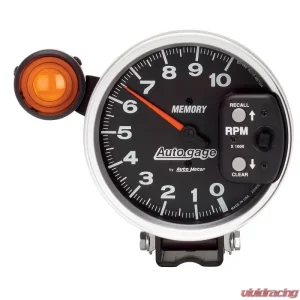 AutoMeter GAUGE; TACH; 5in.; 10K RPM; PEDESTAL W/EXT. SHIFT-LITE/MEM; BLACK; AUTO GAGE - Image 1