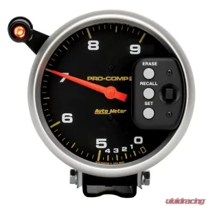 AutoMeter GAUGE; TACH; 5in.; 9K RPM; PEDESTAL DUAL RANGE W/QUICK LITE/PEAK MEM; PRO-COMP - Image 2