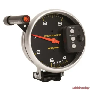 AutoMeter GAUGE; TACH; 5in.; 9K RPM; PEDESTAL DUAL RANGE W/QUICK LITE/PEAK MEM; PRO-COMP - Image 4