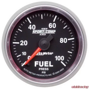 AutoMeter GAUGE; FUEL PRESSURE; 2 1/16IN.; 100PSI; DIGITAL STEPPER MOTOR; SPORT-COMP II - Image 1