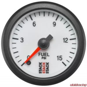 AutoMeter Gauge FuelP ProStpr 52mm Wht 15psi - Image 1