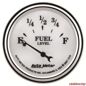 AutoMeter GAUGE; FUEL LEVEL; 2 1/16in.; 240OE TO 33OF; ELEC; OLD TYME WHITE II - Image 1